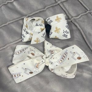 Saints hair bows